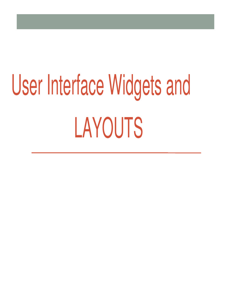 User Interface and Layouts | PDF