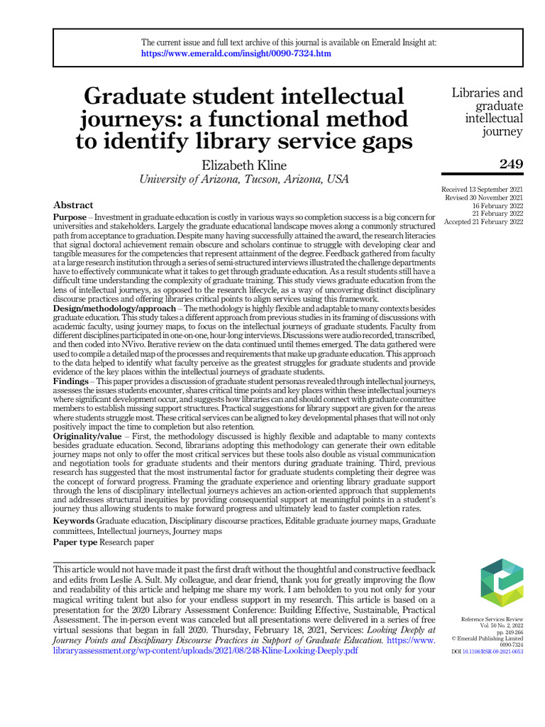 Graduate Student Intellectual Journey | PDF