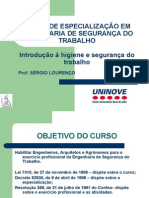 IntroduÇÃo a Higiene e SeguranÇa