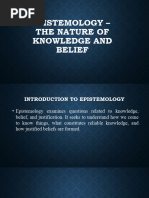 Epistemology The Nature of Knowledge and Belief