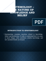 Epistemology The Nature of Knowledge and Belief