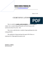 Certification of Enrolment