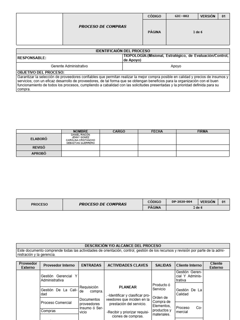 Proceso de Compras Efectivo y Controlado | PDF | Business | Economias