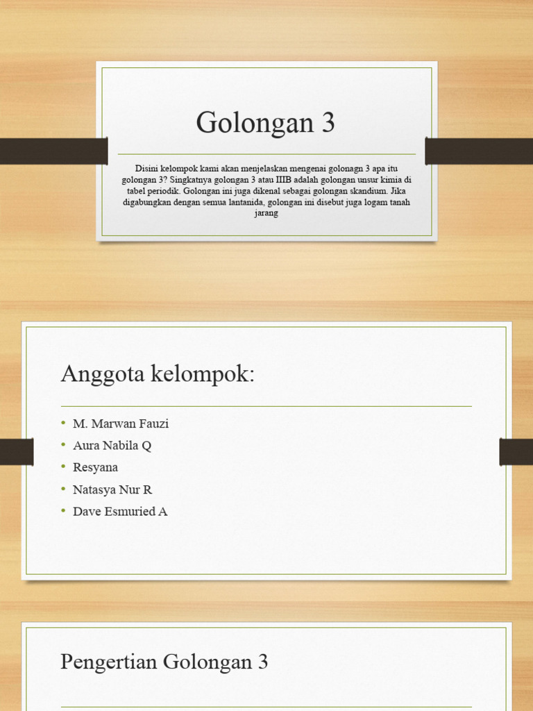 Penjelasan Golongan 3 Tabel Periodik Pdf