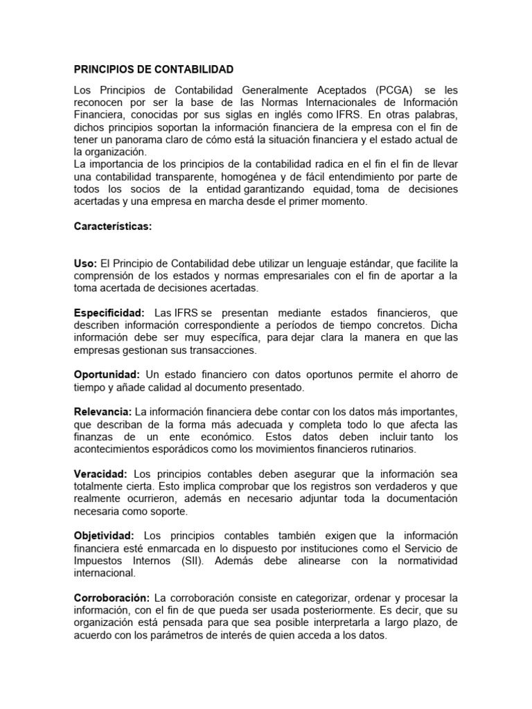 Principios de Contabilidad | PDF | Contabilidad | Estado financiero