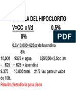 Formula Del Hipoclorito V CC X VD 0,5% 8%