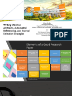 Writing Effective Abstracts, Automated Referencing, and Journal Selection Strategies