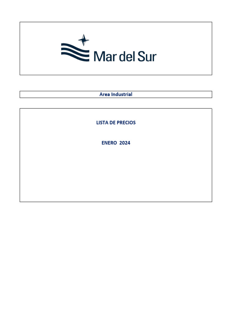 Lista de Precios Enero 2024 KENDAL PDF