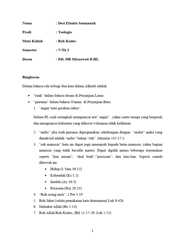 Ringkasan roh kudus dechy pdf