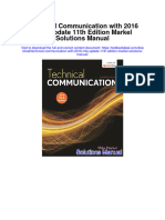 Technical Communication With 2016 Mla Update 11Th Edition Markel Solutions Manual Full Chapter PDF