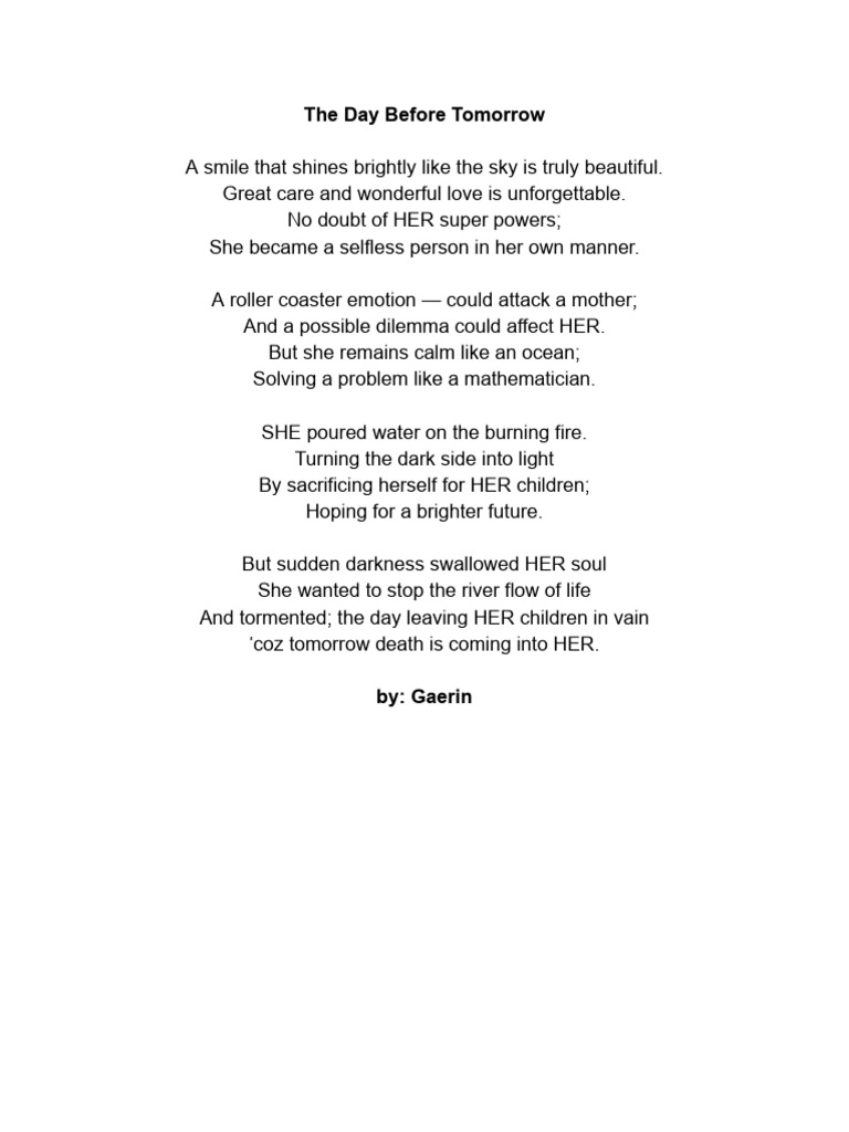 Day Before Tomorrow Meaning In Malayalam