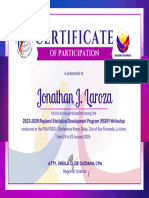 Certificate: Jonathan J. Laroza