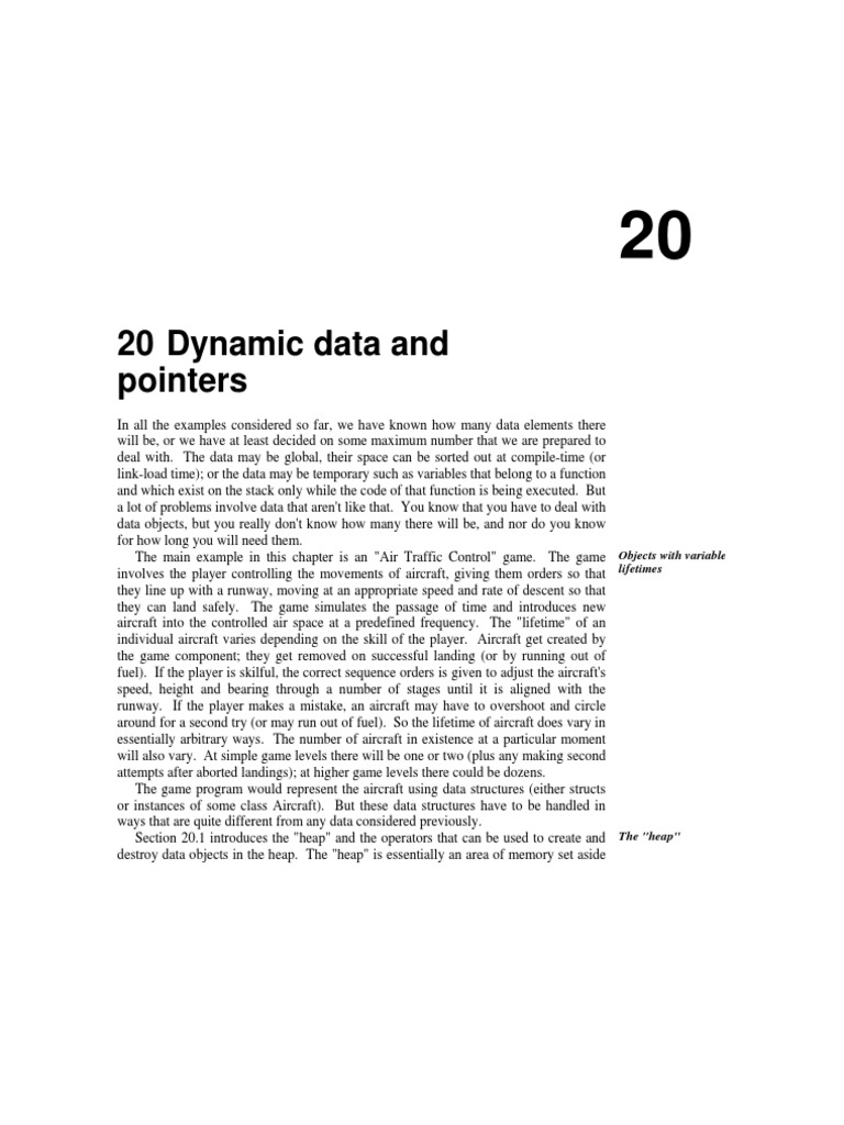 20 Dynamic Data and Pointers: Objects With Variable Lifetimes | PDF ...