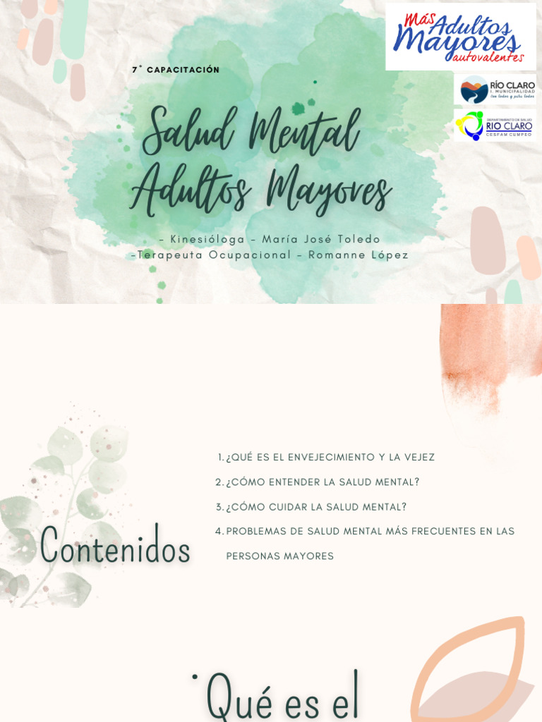 Salud Mental en la Vejez | PDF | Salud mental | Depresión (estado de ánimo)