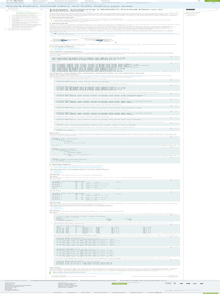 Configuring Stateless Firewall Filters | PDF | Firewall (Computing ...
