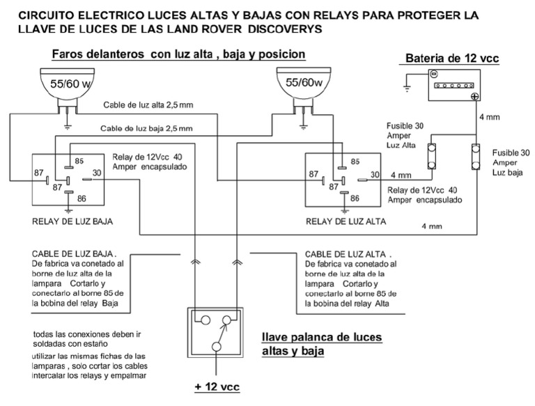 Diagrama de luces altas y bajas PDF