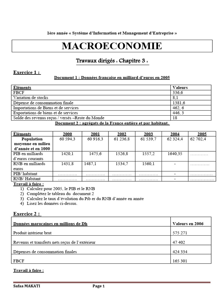 TD Chapitre 3 | PDF