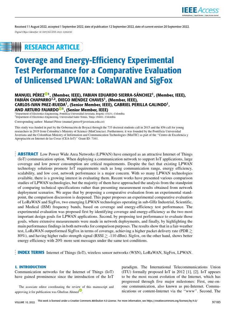 Coverage and Energy-Efficiency Experimental Test Performance For A ...