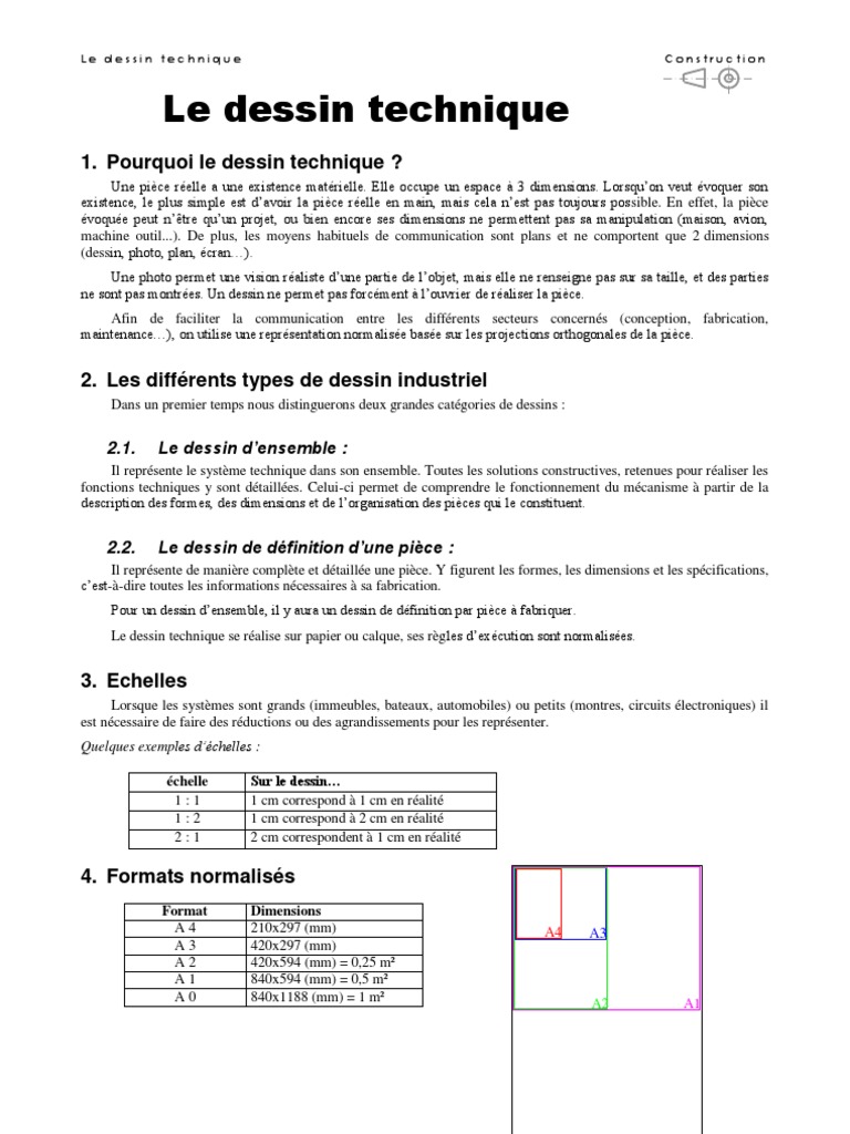 Types et principes du dessin technique | PDF | Dessin technique | Dessin