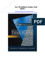 Precalculus 7Th Edition Cohen Test Bank Full Chapter PDF