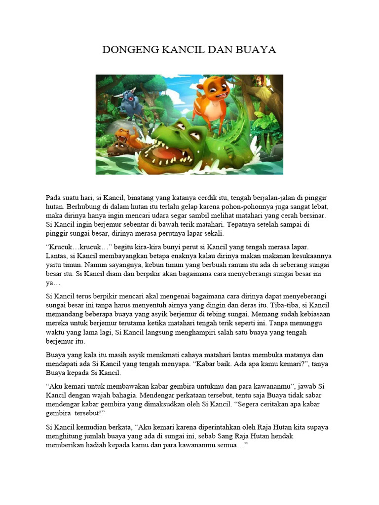 Dongeng Kancil Dan Buaya | PDF