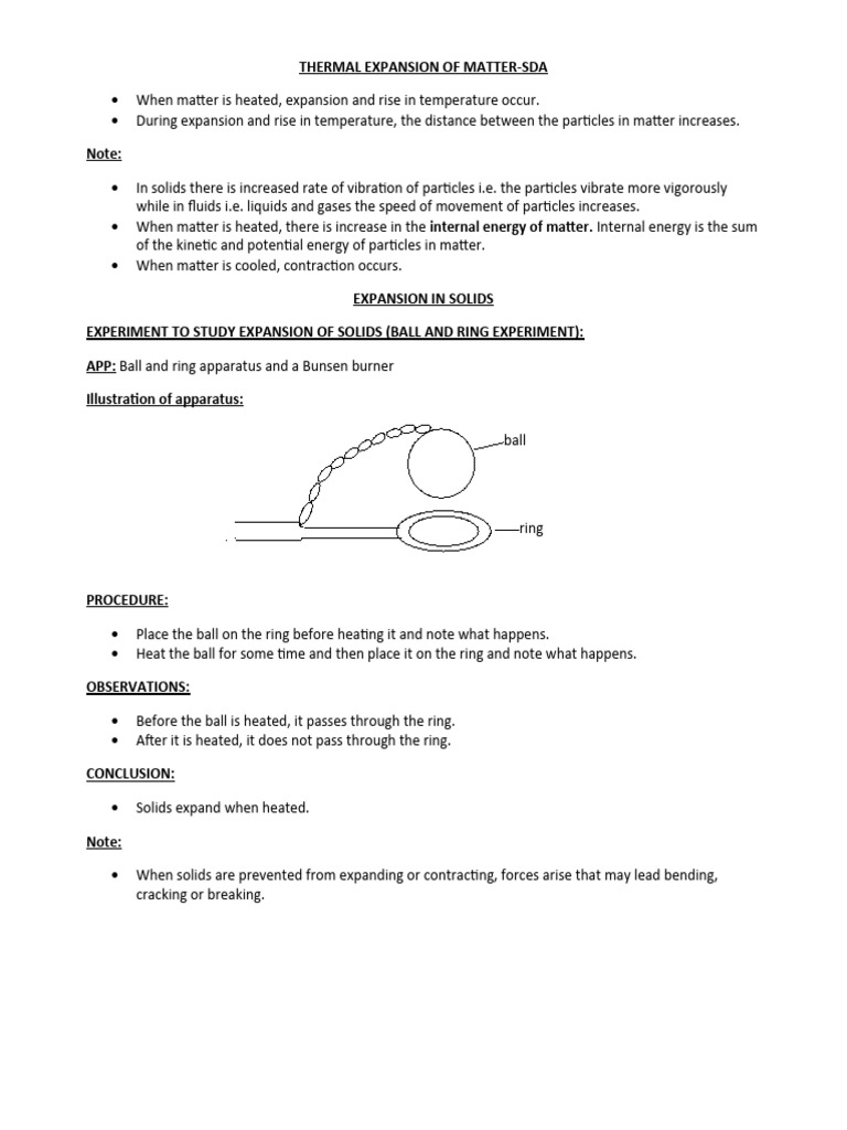 Thermal Expansion: Ball and Ring Experiment | PDF
