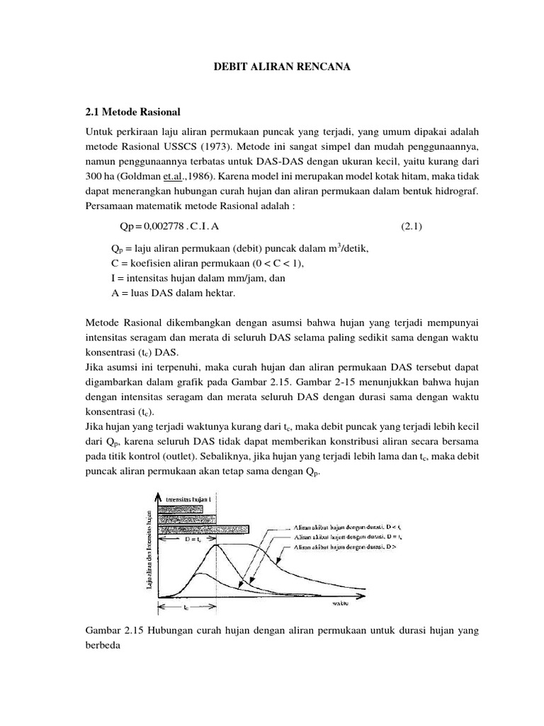 Rumus Debit Puncak Metode Rasional | PDF
