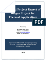 Detailed Project Report of Biogas Project For Thermal Applications