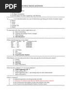 Spring 2001 Hw#10 Multiple Choice Questions: B. A Collection of Conditions That Tells The DBMS Which Records To Retrieve