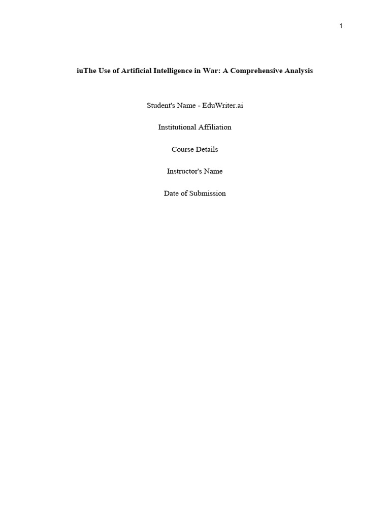 AI in War | PDF