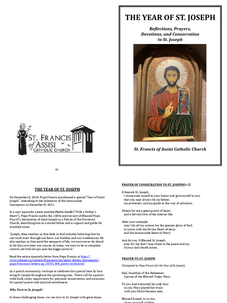 Year of St. Joseph Prayer Booklet | PDF | Saint Joseph | Indulgence