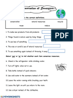 Conservation Worksheet