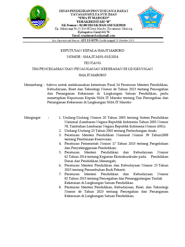 Contoh Sk Tppk | PDF