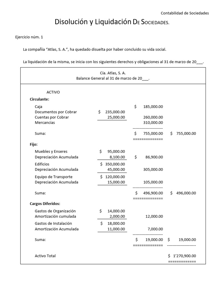 05 02 Disolución Y Liquidación De Sociedades Ejercicio Descargar