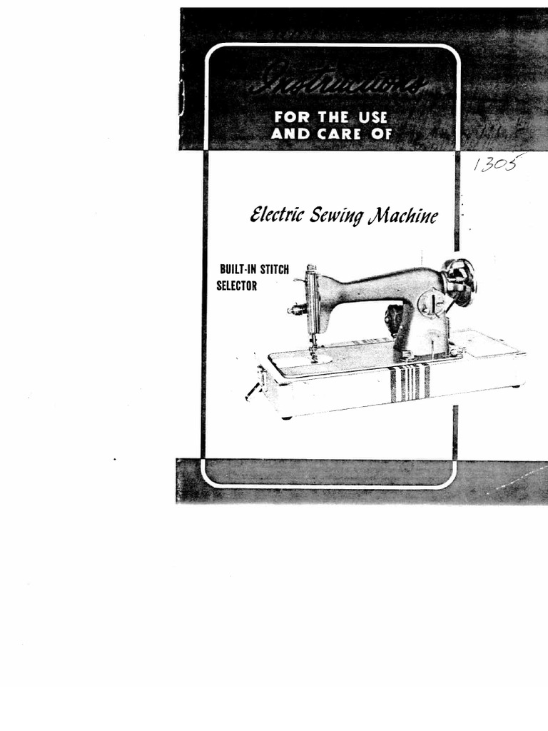 White Sewing Machine Manual