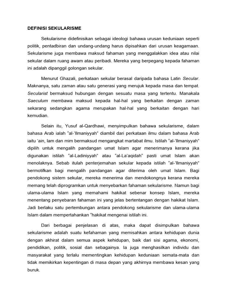 Sejarah Sekularisme Paperwork Pdf