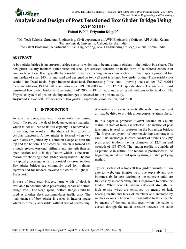 Post-Tensioned Box Girder Bridge Analysis | PDF | Prestressed Concrete ...