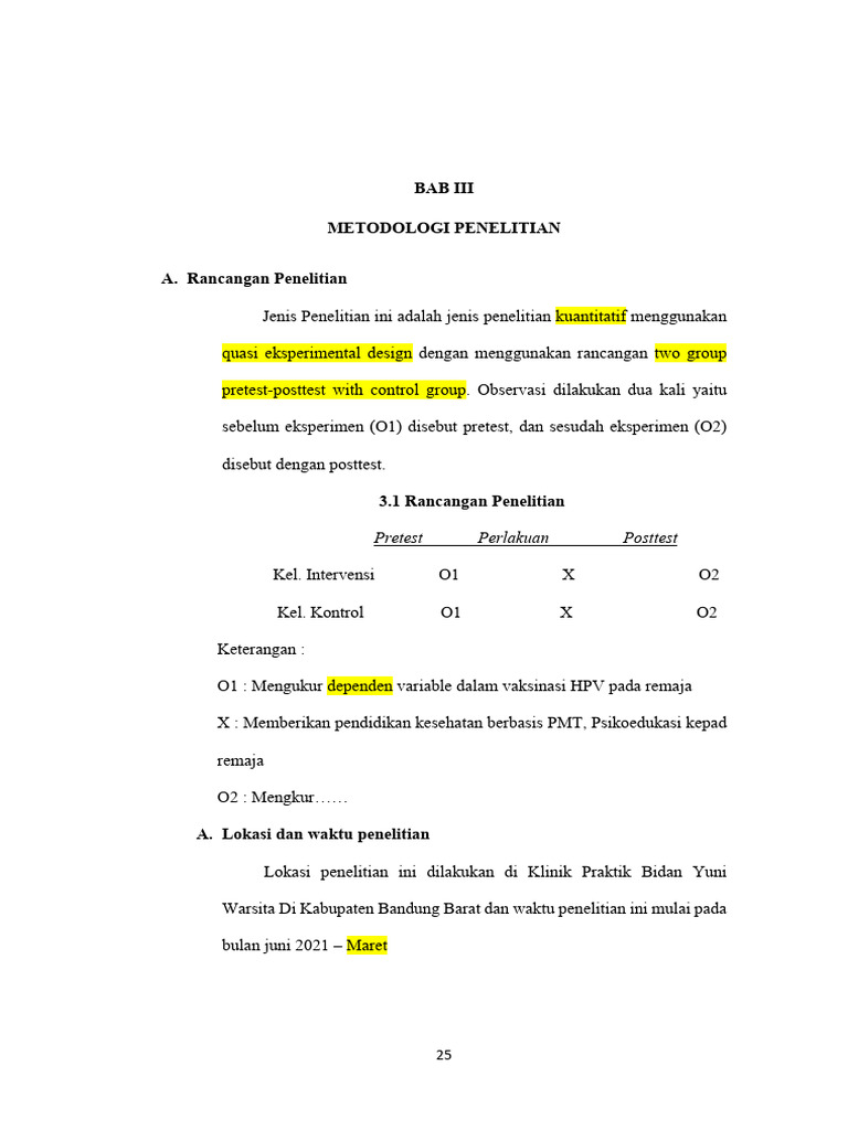 Contoh Bab III | PDF | Kesehatan Holistik | Sains & Matematika