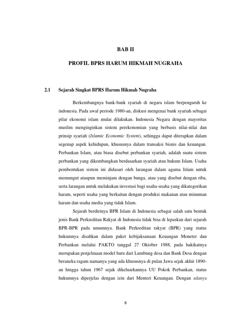 Profil BPRS Harum Hikmah Nugraha | PDF | Bisnis | Hukum
