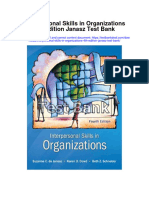 Interpersonal Skills in Organizations 4Th Edition Janasz Test Bank Full Chapter PDF