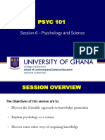 Psyc 101 Session 6 Psychology and Sceince