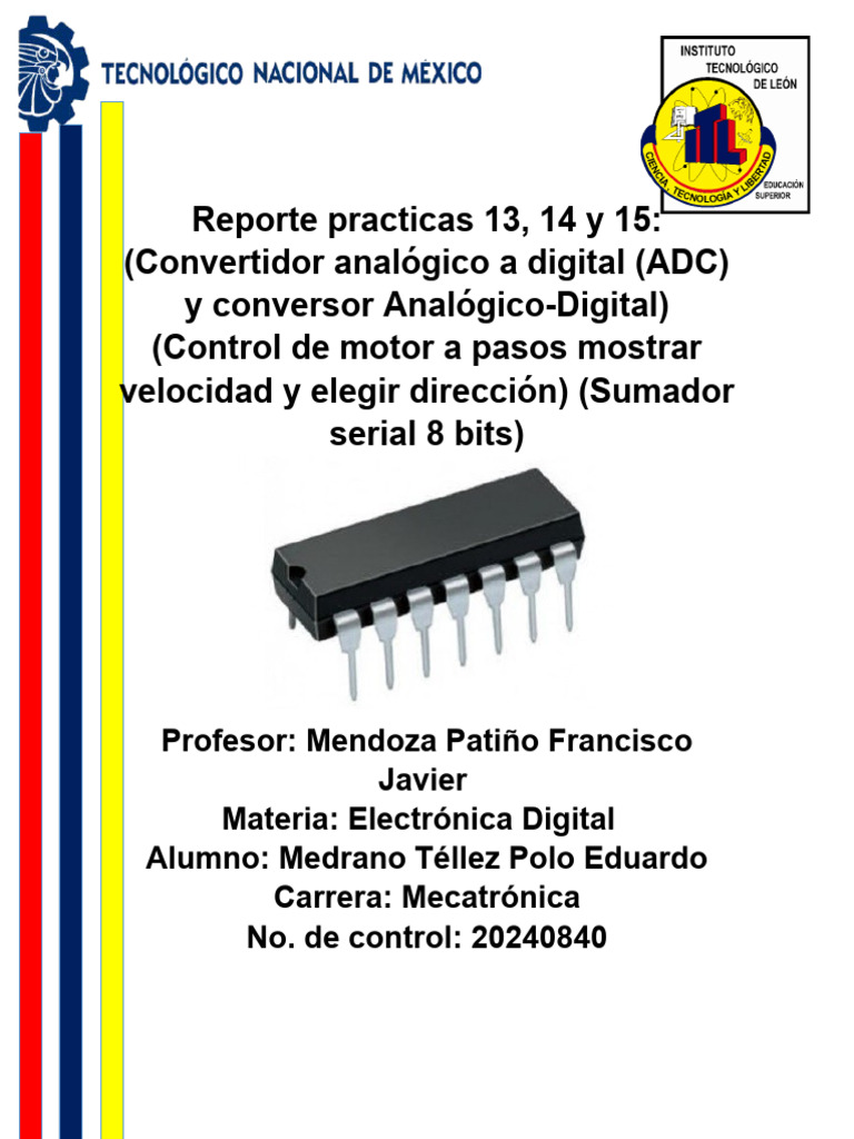 Convertidor Analógico Digital Y Control De Motor Pdf Conversor