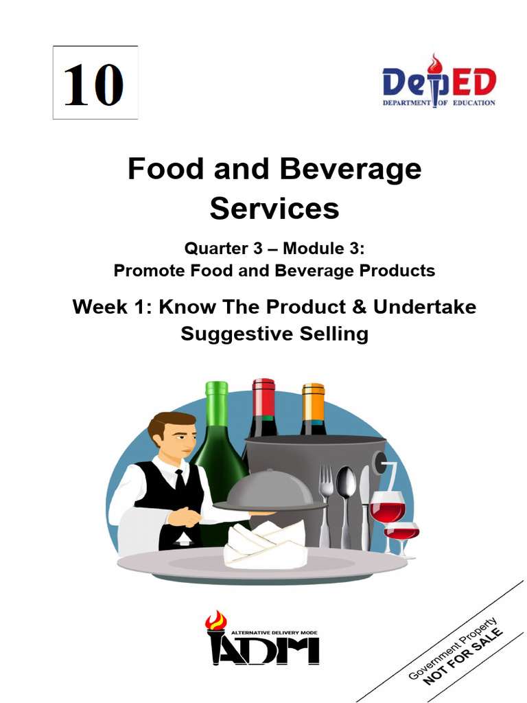 FBS 10 3RD QUARTER WEEK 1 Know The Product and Undertake Suggestive ...