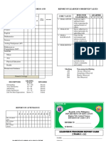 K To 12 REPORT CARD Grade 1 To 3