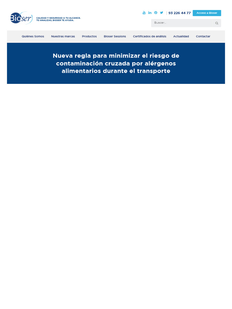 Nueva regla para minimizar el riesgo de contaminación cruzada por ...