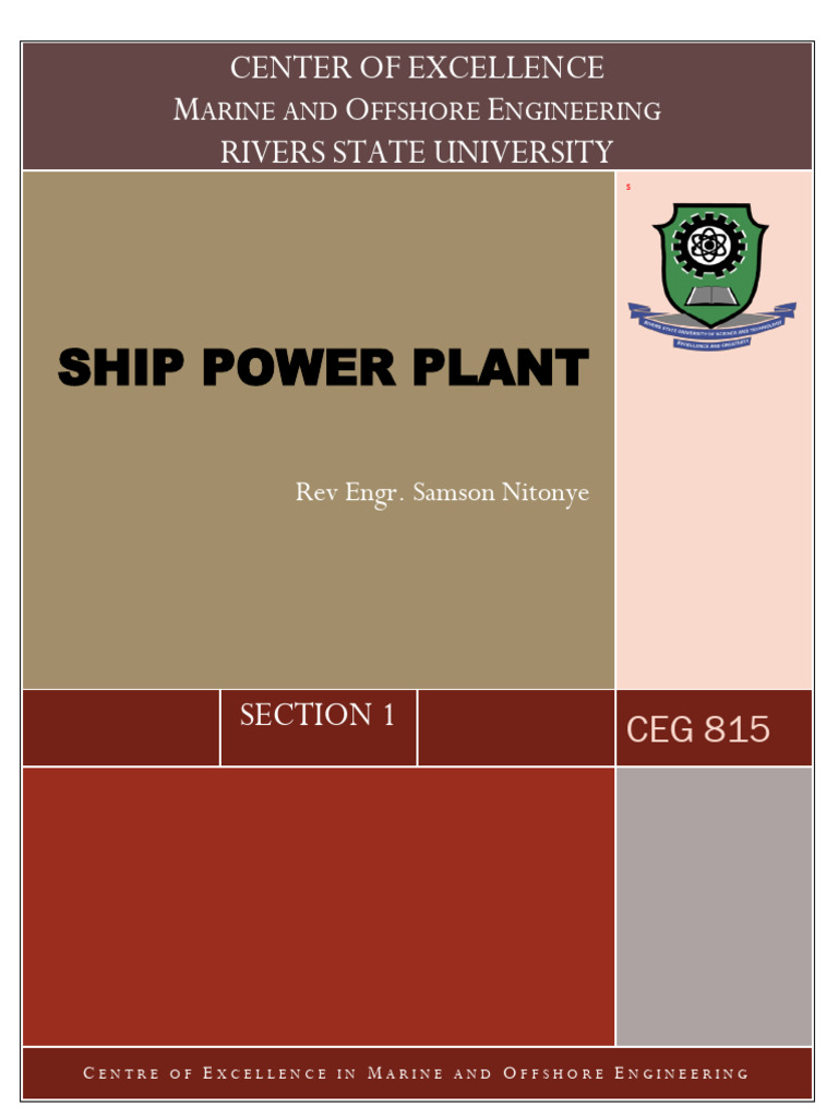 CEG 815 Lecture Note On Ship Power Plant 2023 | PDF