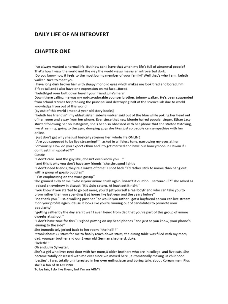 Daily Life of An Introvert PDF