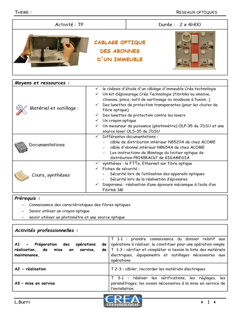Câblage Optique d'Immeuble | PDF