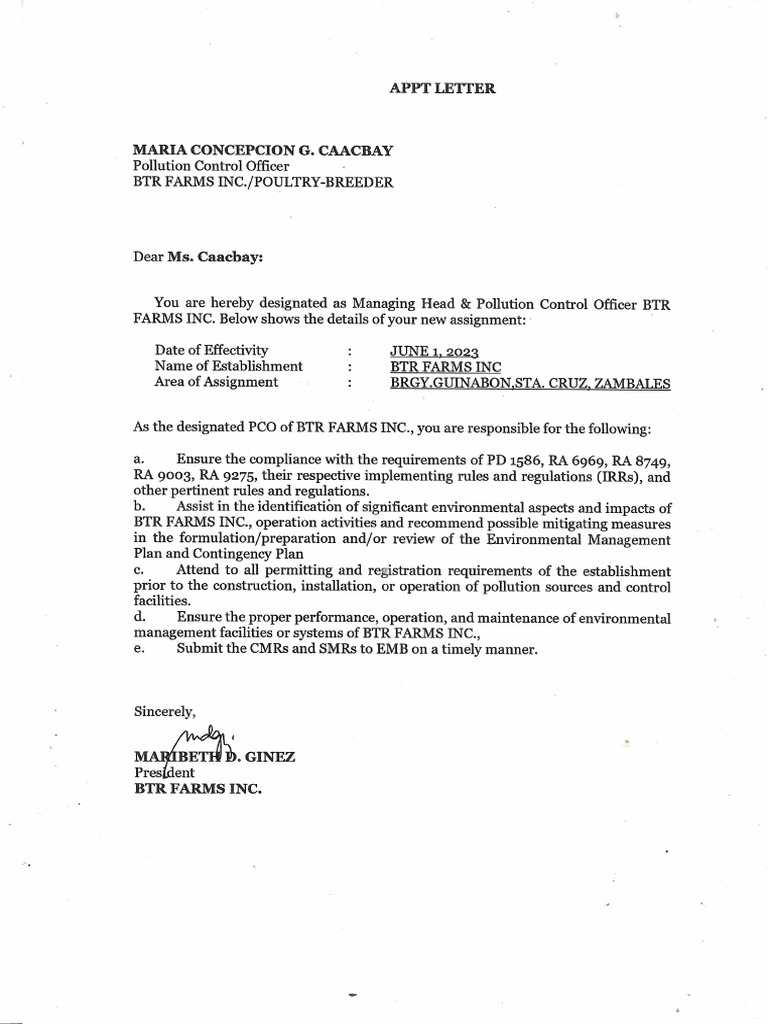 Appt leter pdf