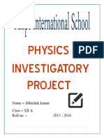 Physics Investigatory Project Abhishek c